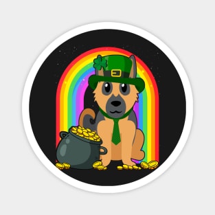 German Shepherd Rainbow Irish Clover St Patrick Day Dog Gift graphic Magnet
